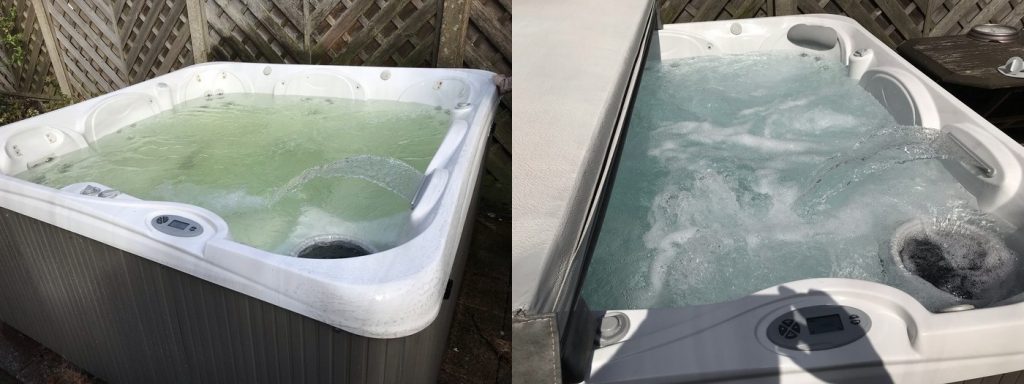 green-hot-tub-water-before-after